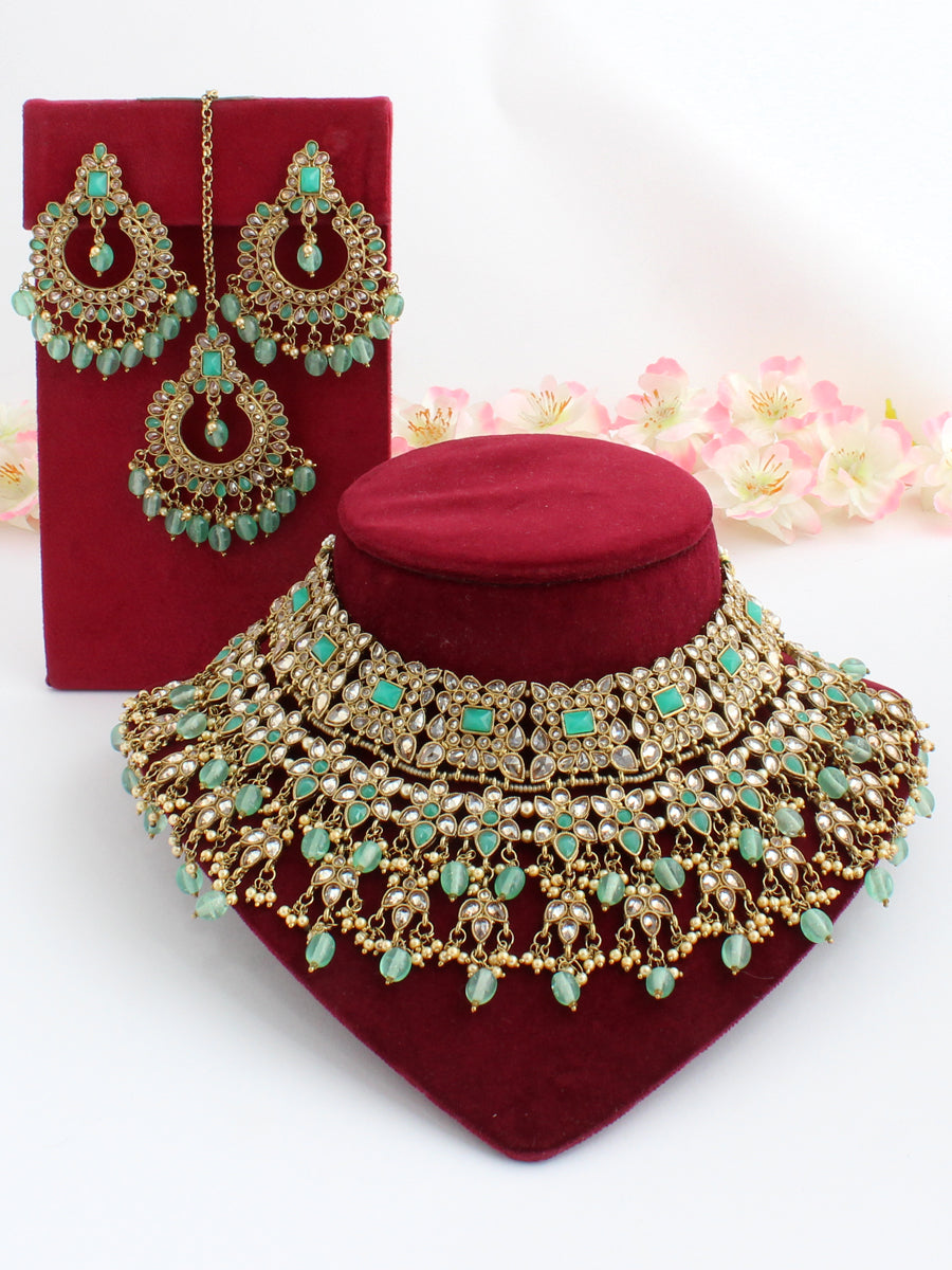 Karuna Necklace Set - Mint Green