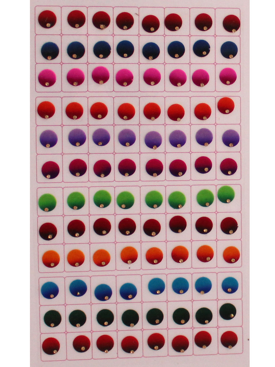 Multi Color Shaded Bindi Book with single Stone-Style -10