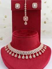 Elina Bib Necklace Set-Rose Gold