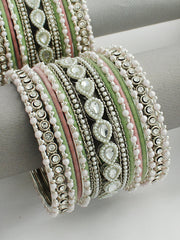 Amisha Bangle Set / Stack-pastel pink / mint green