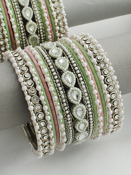 Amisha Bangle Set / Stack-pastel pink / mint green