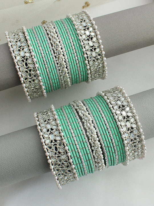 Sofia Bangle Set / Stack-Mint Green