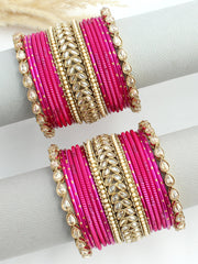 Maria Bangle set / Stack-Hot Pink 