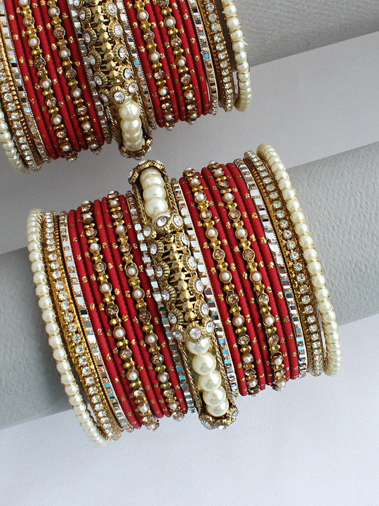 Zarina Bangle Set / Stack-Red