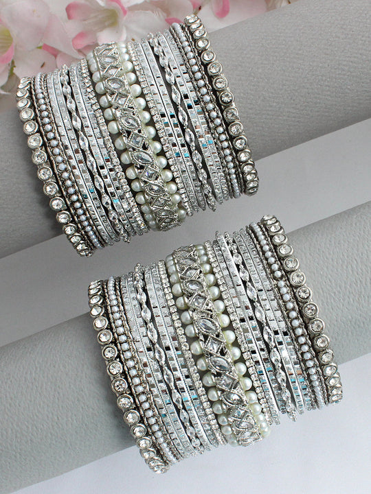 Yasmin Bangle set-Silver