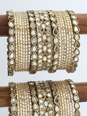 Amyra Mirror Bangle Set / Stack-Antique Gold