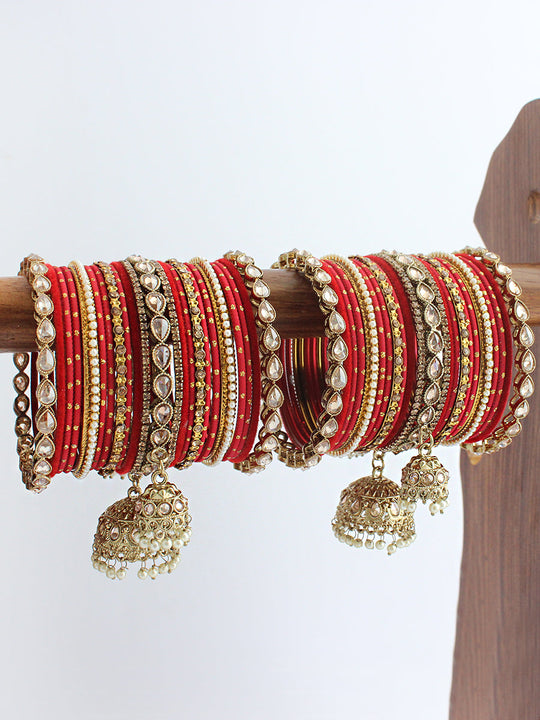 Yuvisha Bangle Set / Stack-Red