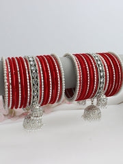 Zoha Bangle Set / Stack-red