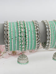 Nehal Bangle Set / Stack-Mint Green