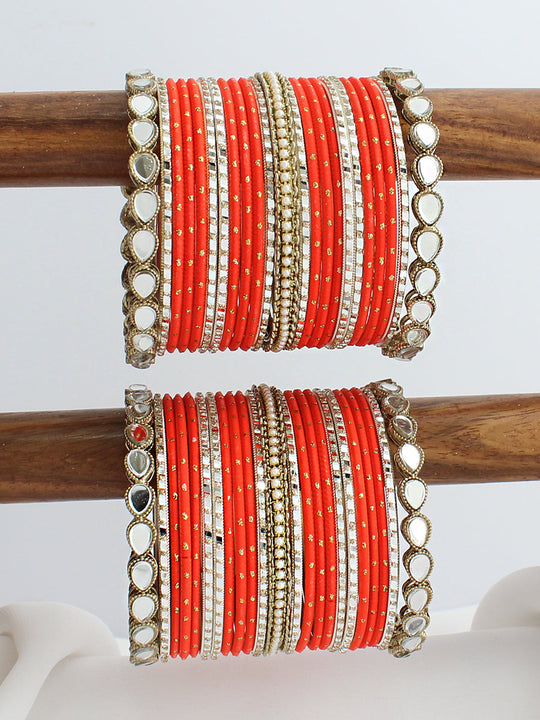 Uma Bangle Set / Stack-Orange 