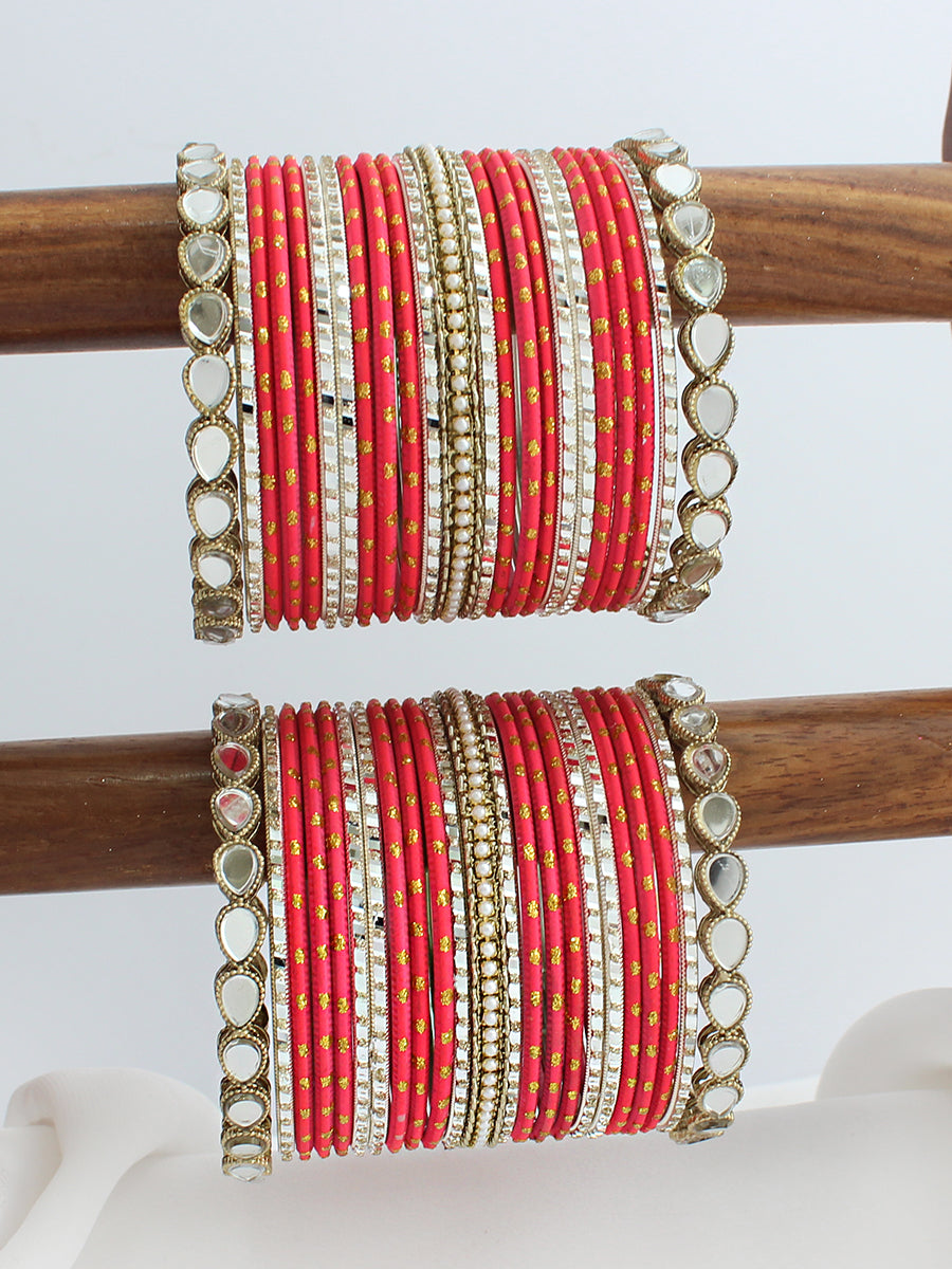 Uma Bangle Set / Stack-Pink 