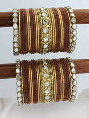 Malika Bangle Set / Stack-Brown 