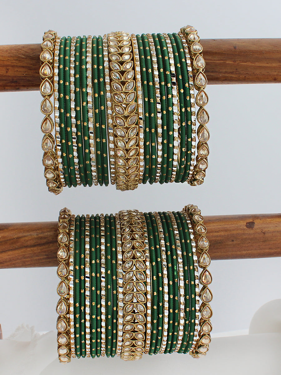 Divyanshi Bangle Set / Stack
-Green 