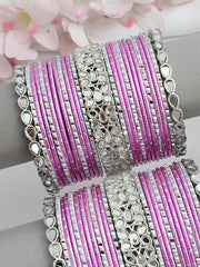 Kiyanvi Bangle Set / Stack-Pink 