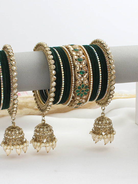 Mirisha Bangle Set / Stack-Green