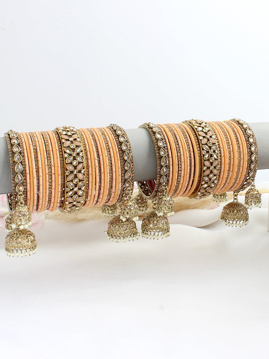 Shairy Bangle Set / Stack -Peach 