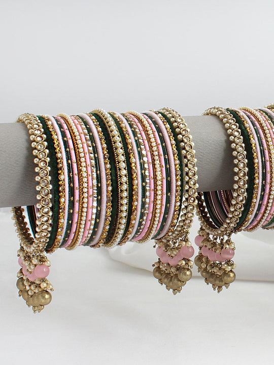 Dhanvi Bangle Set / Stack-Pastel Pink