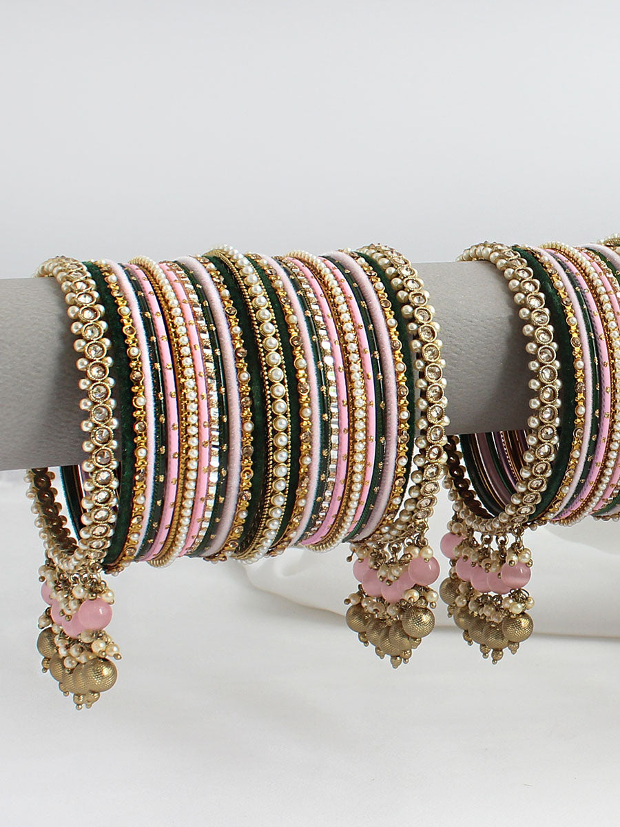 Dhanvi Bangle Set / Stack-Pastel Pink