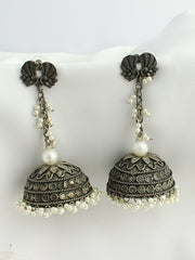 Komal Earrings - Antique Silver