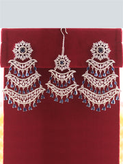 Kayra Earrings & Tikka Set-Blue