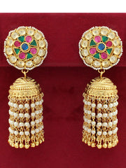 Bikaner Jhumka Earrings-Multicolor