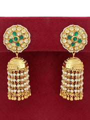 Bikaner Jhumka Earrings-Green