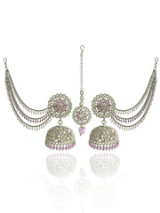 Shiza Jhumki Earrings with Earchain & Tikka