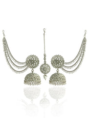 Shiza Jhumki Earrings with Earchain & Tikka