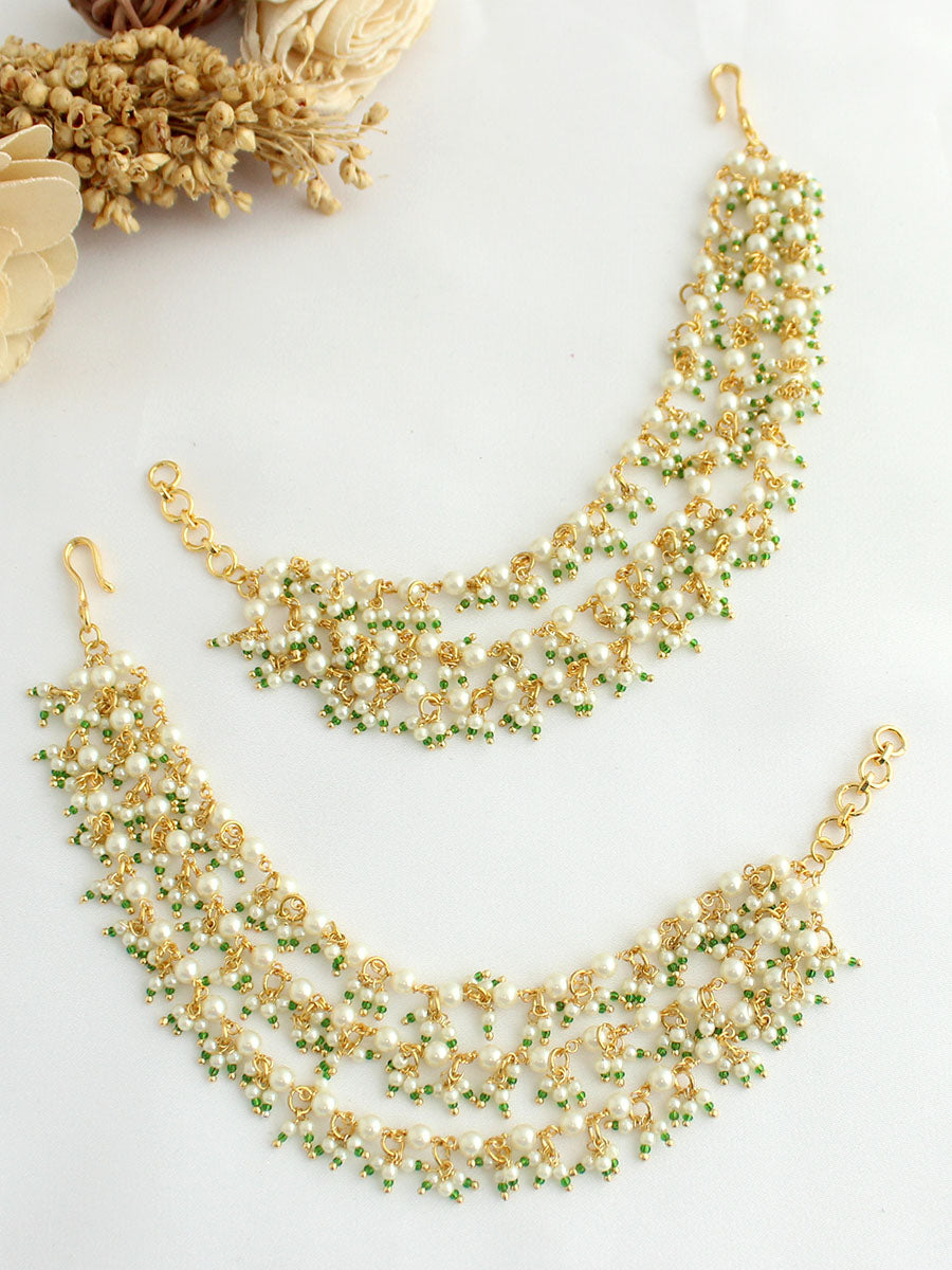 Manika Ear Chain -Green