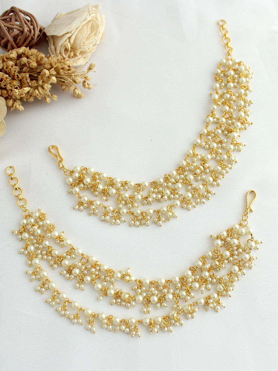 Manika Ear Chain -Pearl