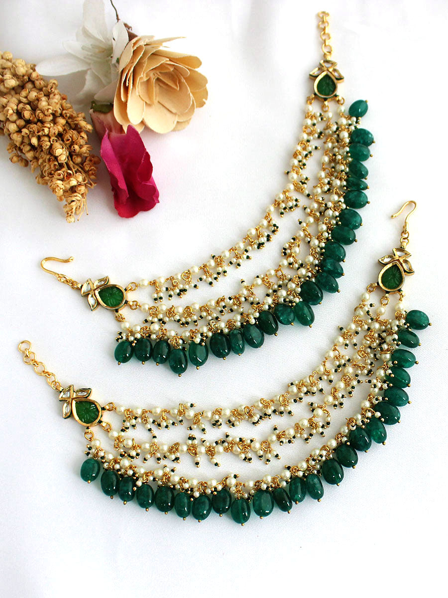 Shivika Ear Chain-Green