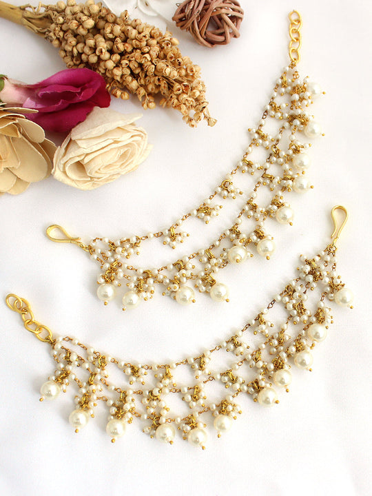 Vibha Ear Chain / Kaanchain-Pearl
