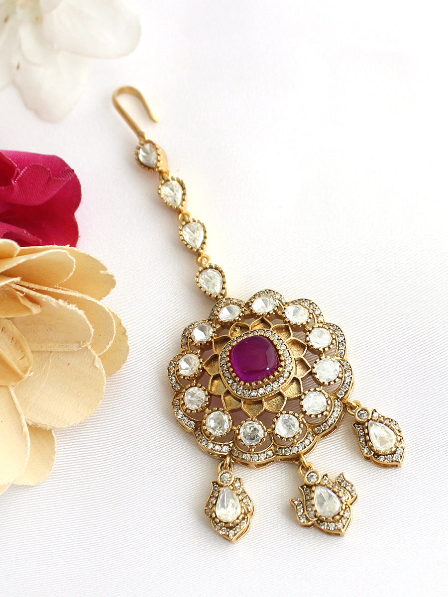 Neeti Maang Tikka-Purple