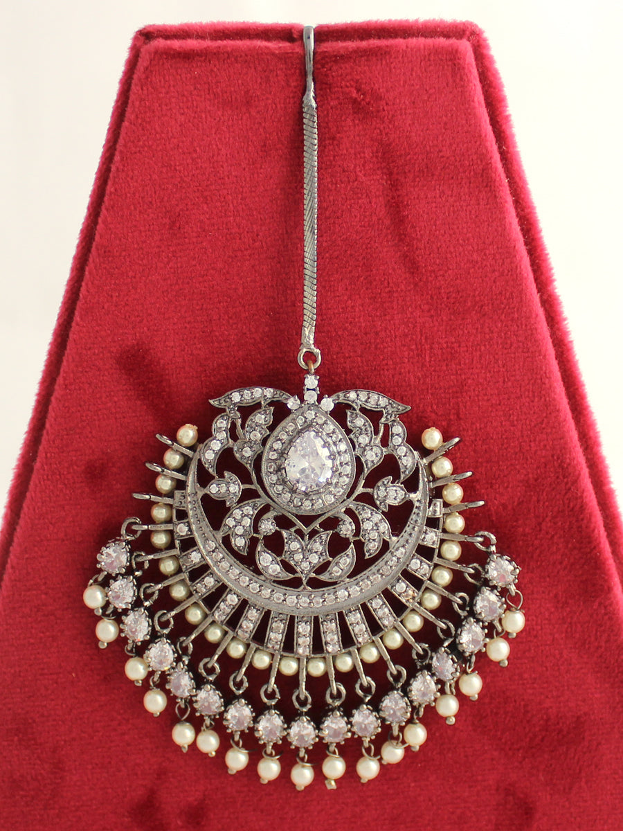 Lavanya Maang Tikka-Silver