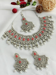 Nehal Necklace Set-Pink