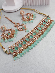 Akansha Necklace Set-Mint Green
