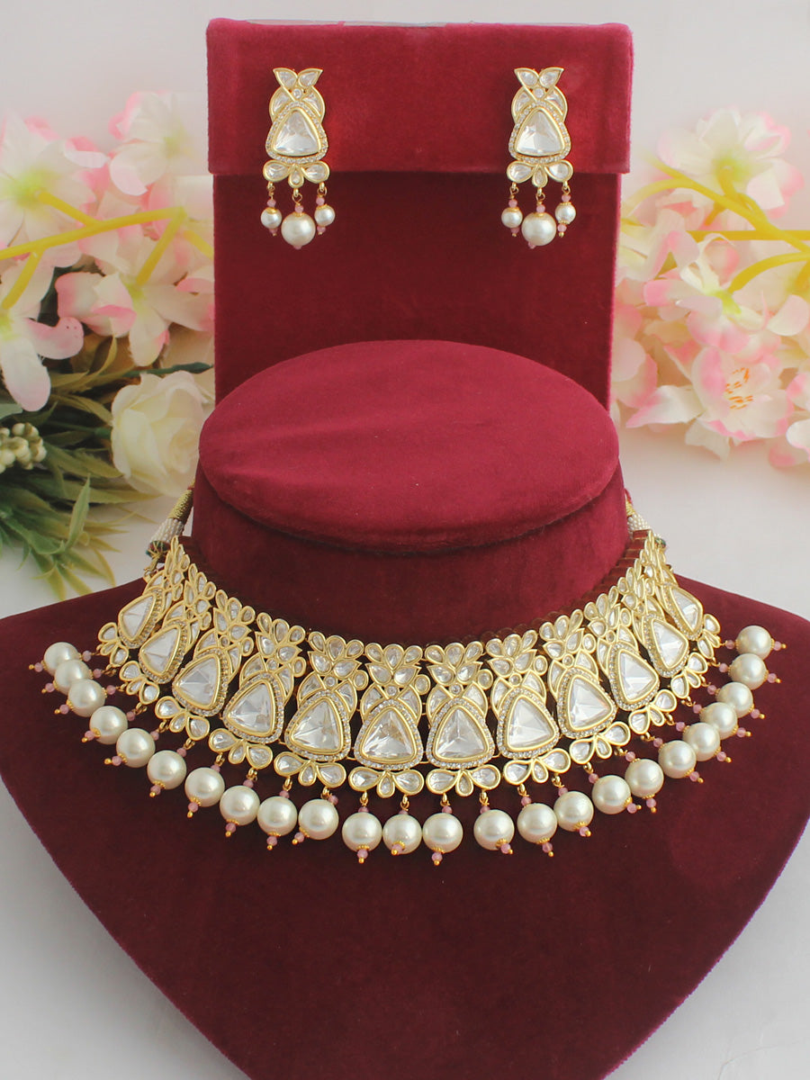 Jalandhar Necklace Set-white