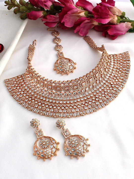 Hazel Bib Necklace Set-Rose Gold