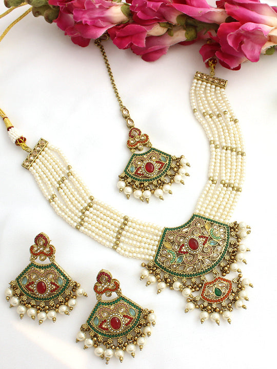 Ayeza Necklace Set-Multicolor