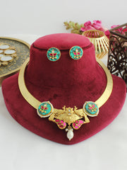 Nirvana Hasli Necklace Set-Turquoise
