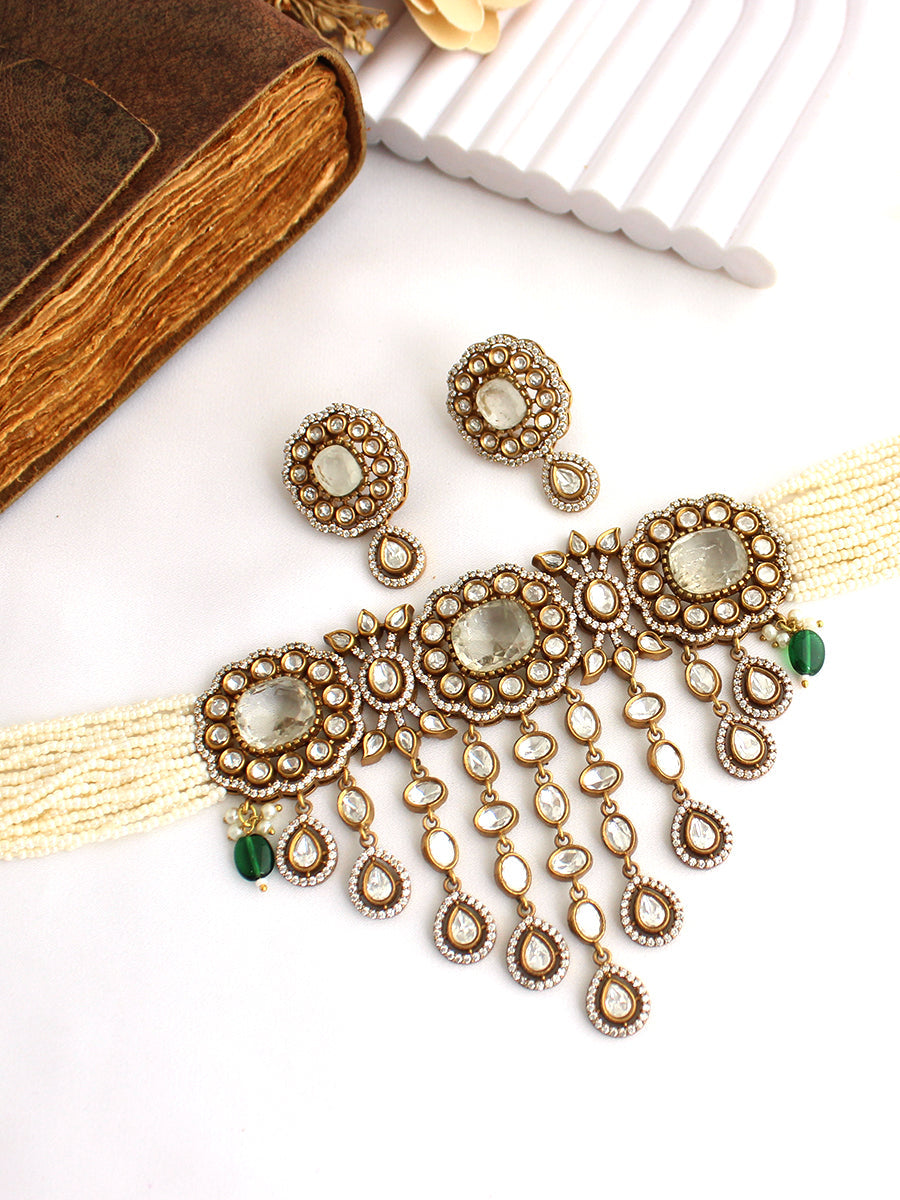 Siyanshi Choker Necklace Set-White