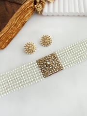 Manvika Choker Necklace Set-Gold