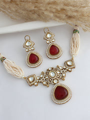 Siyara Choker Necklace Set-marron